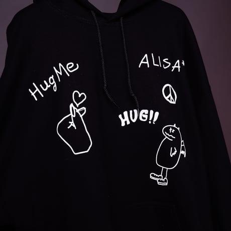 【AFYF ON GILDAN社】 SOUVENIR HOODED SW3 [BLACK-ALISA FLOWER]