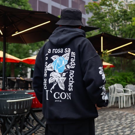【AFYF ON GILDAN社】 SOUVENIR HOODED SW3 [BLACK-ROSE]