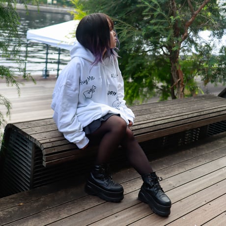 【AFYF ON GILDAN社】 SOUVENIR HOODED SW3 [WHITE-ALISA FLOWER]
