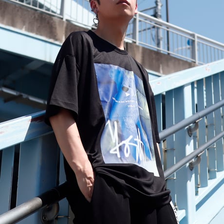 【AFYF】 MESH OVERSIZED 転写PRINT T SHIRT [BK-YOUTUBE]