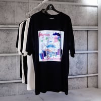 【AFYF】 MESH OVERSIZED 転写PRINT T SHIRT [BK-UTOPIA]