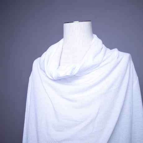 【CLASSIC ROV】 JACQUARD DRAPE LONG SLEEVE TEE [WHITE]