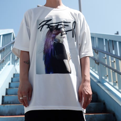 【AFYF】 MESH OVERSIZED 転写PRINT T SHIRT [WH-HAIR]