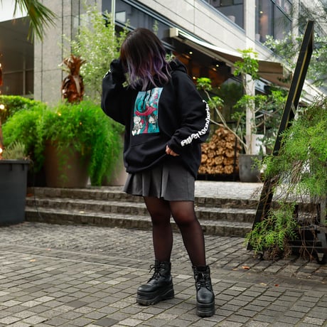 【AFYF ON GILDAN社】 SOUVENIR HOODED SW3 [BLACK-COLOR ALICE]