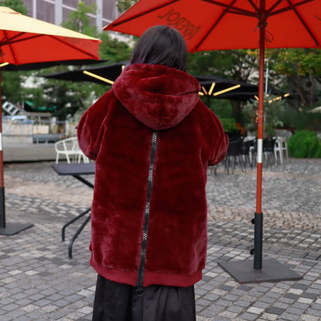 【AFYF】FUR ZIP PK [DK WINE］