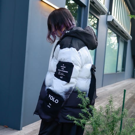【AFYF】TAPING PACHING WINTER JACKET［グラデBLK］