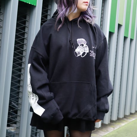 【AFYF ON GILDAN社】DARK BEAR HOODED SW [BLACK-TSUMUTSUMU]