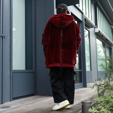 【AFYF】FUR ZIP PK [DK WINE］