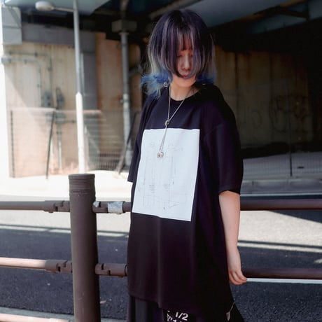 【AFYF】 MESH OVERSIZED 転写PRINT T SHIRT [BK-DRAWFET]