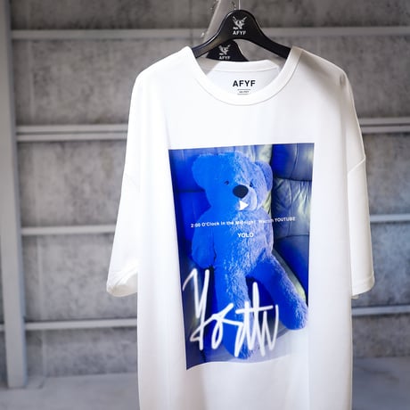 【AFYF】 MESH OVERSIZED 転写PRINT T SHIRT [WH-YOUTUBE]