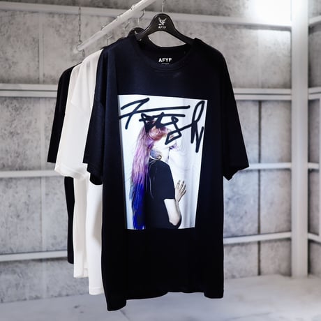 【AFYF】 MESH OVERSIZED 転写PRINT T SHIRT [BK-HAIR ]