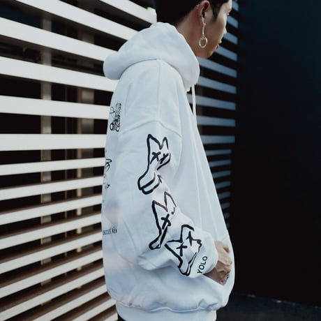 【AFYF ON GILDAN社】 SOUVENIR HOODED SW2 [WHITE-PEKETSUMU]