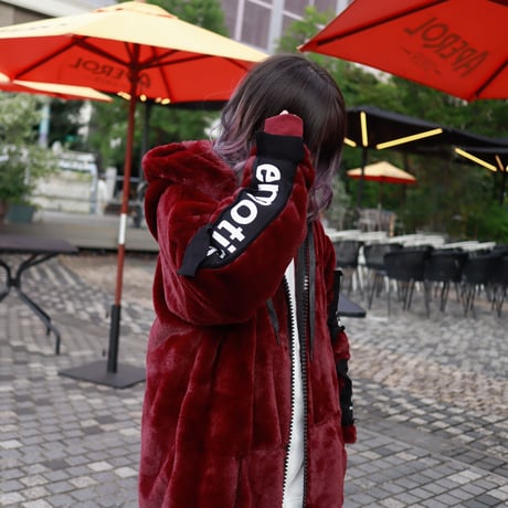 【AFYF】FUR ZIP PK [DK WINE］