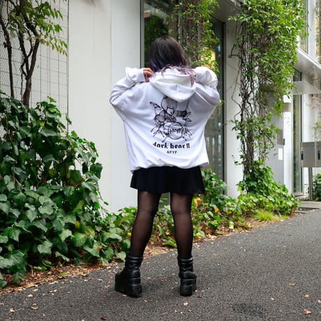 【AFYF ON GILDAN社】 SOUVENIR HOODED SW3 [WHITE-DRUM BEAR]