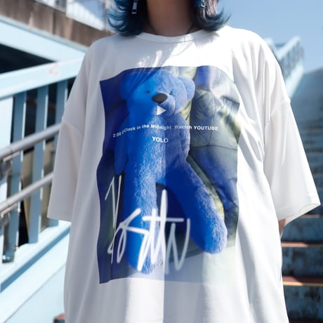 【AFYF】 MESH OVERSIZED 転写PRINT T SHIRT [WH-YOUTUBE]