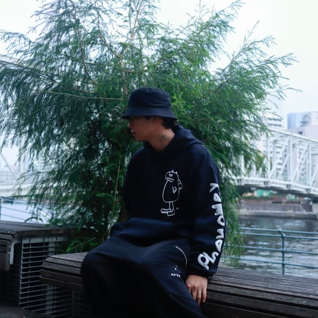 【AFYF ON GILDAN社】 SOUVENIR HOODED SW3 [BLACK-PHENOME]