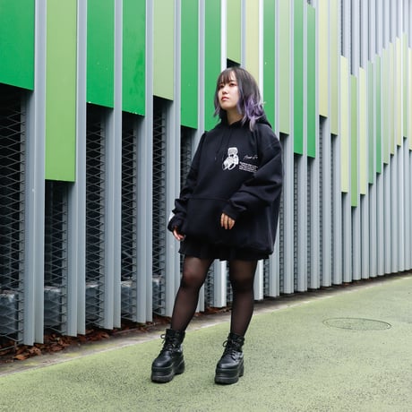 【AFYF ON GILDAN社】DARK BEAR HOODED SW [BLACK-TSUMUTSUMU]