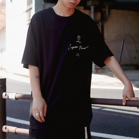 【AFYF】 MESH OVERSIZED 転写PRINT T SHIRT [BK-BASS]