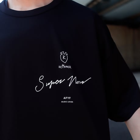 【AFYF】 MESH OVERSIZED 転写PRINT T SHIRT [BK-BASS]