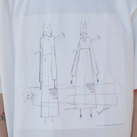【AFYF】 MESH OVERSIZED 転写PRINT T SHIRT [WH-DRAWFET]