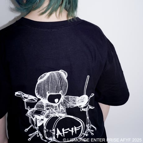 【AFYF】GILDAN® Premium Cotton 5.3oz Short Sleeve T-Shirt DARK BEAR DRUMMER T SHIRT [BLACK]