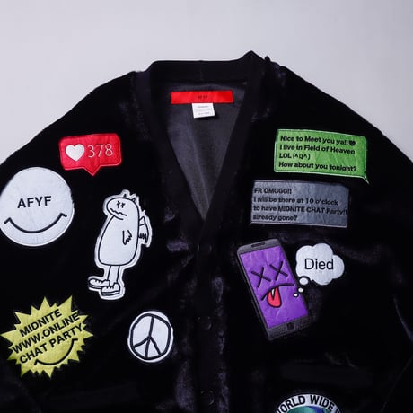 【AFYF】CHAT CARDIGAN SWEAT [FUR BLK］