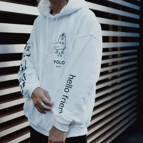 【AFYF ON GILDAN社】 SOUVENIR HOODED SW2 [WHITE-PEKETSUMU]