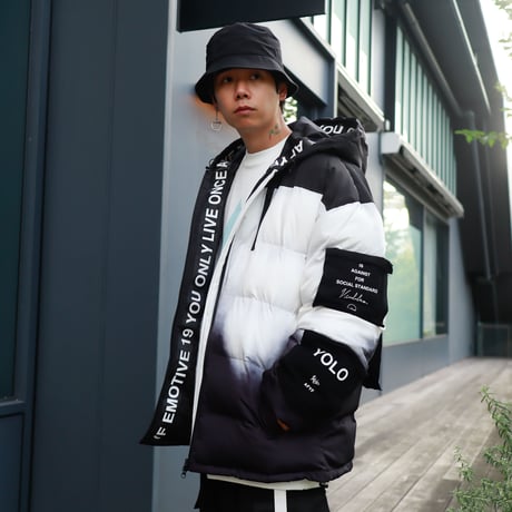 【AFYF】TAPING PACHING WINTER JACKET［グラデBLK］