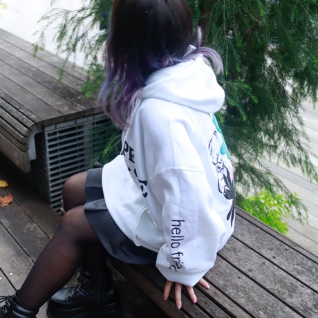 【AFYF ON GILDAN社】 SOUVENIR HOODED SW3 [WHITE-BEAR FLOWER]