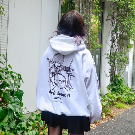【AFYF ON GILDAN社】 SOUVENIR HOODED SW3 [WHITE-DRUM BEAR]