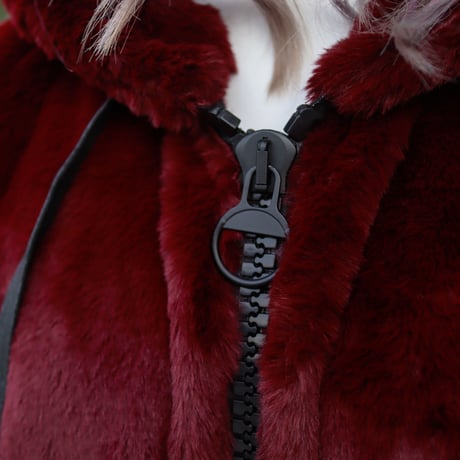 【AFYF】FUR ZIP PK [DK WINE］