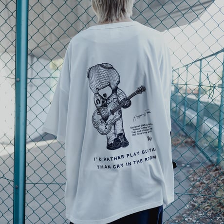【AFYF】MESH TRPRINT SS TEE [WHT-GUITAR]