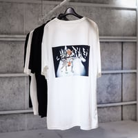 【AFYF】 MESH OVERSIZED 転写PRINT T SHIRT [WH-BASS&GU]