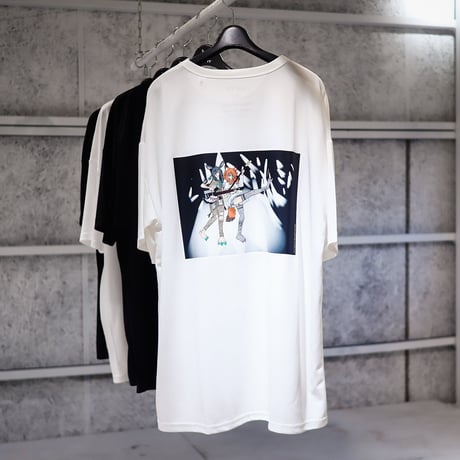 【AFYF】 MESH OVERSIZED 転写PRINT T SHIRT [WH-BASS&GU]