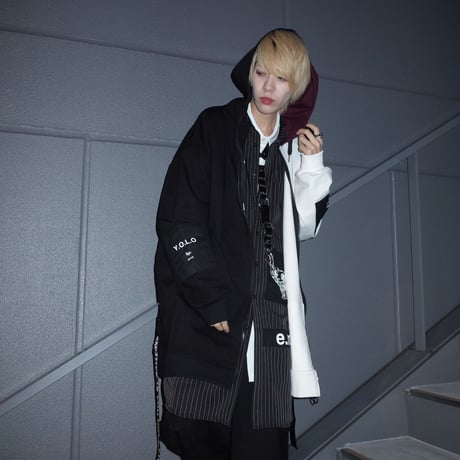 【AFYF】 TRILINGUAL ZIP PARKA BACK ZIP[BK/WHT/WIN]