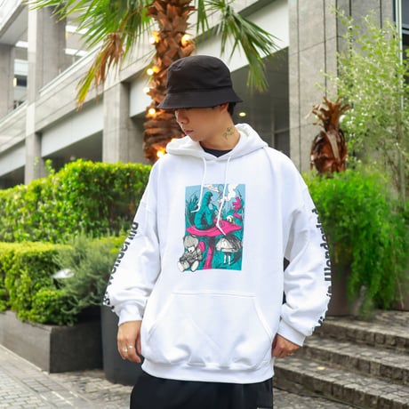 【AFYF ON GILDAN社】 SOUVENIR HOODED SW3 [WHITE-COLOR ALICE]