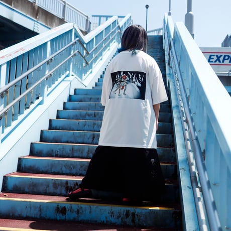 【AFYF】 MESH OVERSIZED 転写PRINT T SHIRT [WH-BASS&GU]