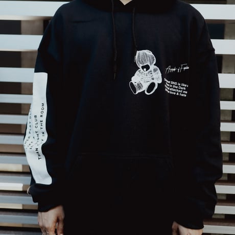 【AFYF ON GILDAN社】DARK BEAR HOODED SW [BLACK-TSUMUTSUMU]