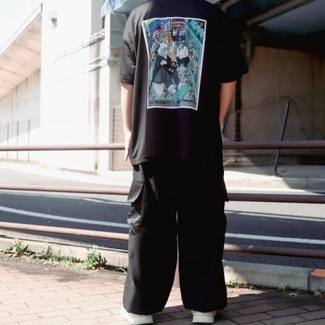 【AFYF】 MESH OVERSIZED 転写PRINT T SHIRT [BK-LIVEHOU]