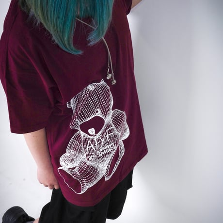 【AFYF ON GILDAN社】 RAINBOW BEAR T SHIRT [MAROON]