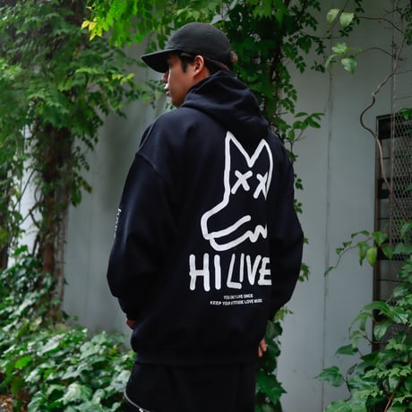 【AFYF ON GILDAN社】 SOUVENIR HOODED SW1 [BLACK-PEKEDOG]
