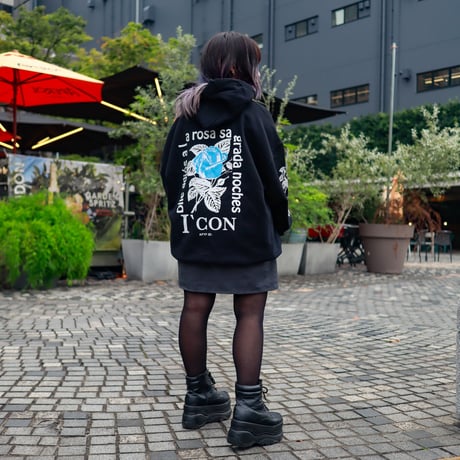 【AFYF ON GILDAN社】 SOUVENIR HOODED SW3 [BLACK-ROSE]