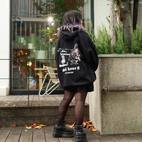 【AFYF ON GILDAN社】 SOUVENIR HOODED SW3 [BLACK-ALICE&BEAR]