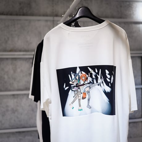 【AFYF】 MESH OVERSIZED 転写PRINT T SHIRT [WH-BASS&GU]