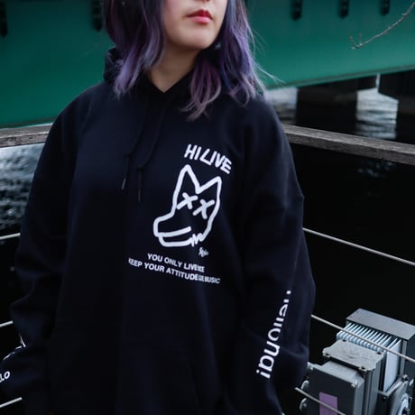 【AFYF ON GILDAN社】 SOUVENIR HOODED SW1 [BLACK-PEKEDOG]