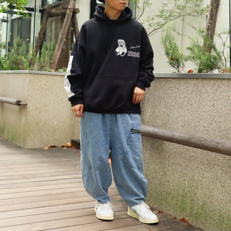 【AFYF ON GILDAN社】DARK BEAR HOODED SW [BLACK-TSUMUTSUMU]