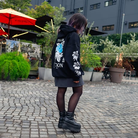 【AFYF ON GILDAN社】 SOUVENIR HOODED SW3 [BLACK-ROSE]