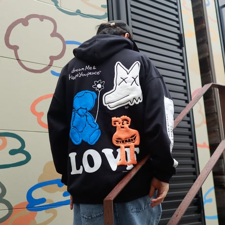【AFYF ON GILDAN社】 SOUVENIR HOODED SW2 [BLACK-3STAR]