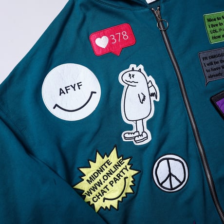 【AFYF】CHAT ZIP PARKA [裏毛GREEN］