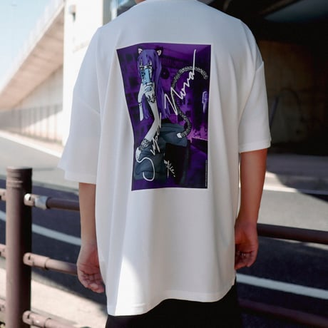 【AFYF】 MESH OVERSIZED 転写PRINT T SHIRT [WH-SELFIE]